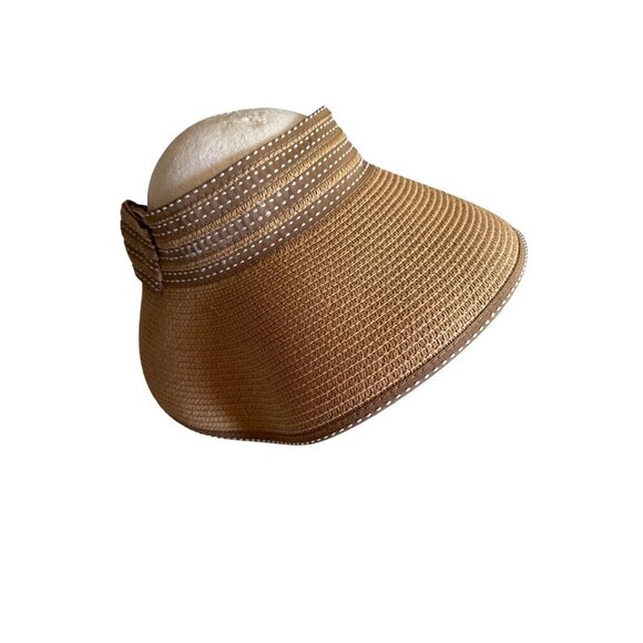 Magid Hats Khaki Brown Woven Open Top Adjustable Sun Hat - Picture 3 of 5